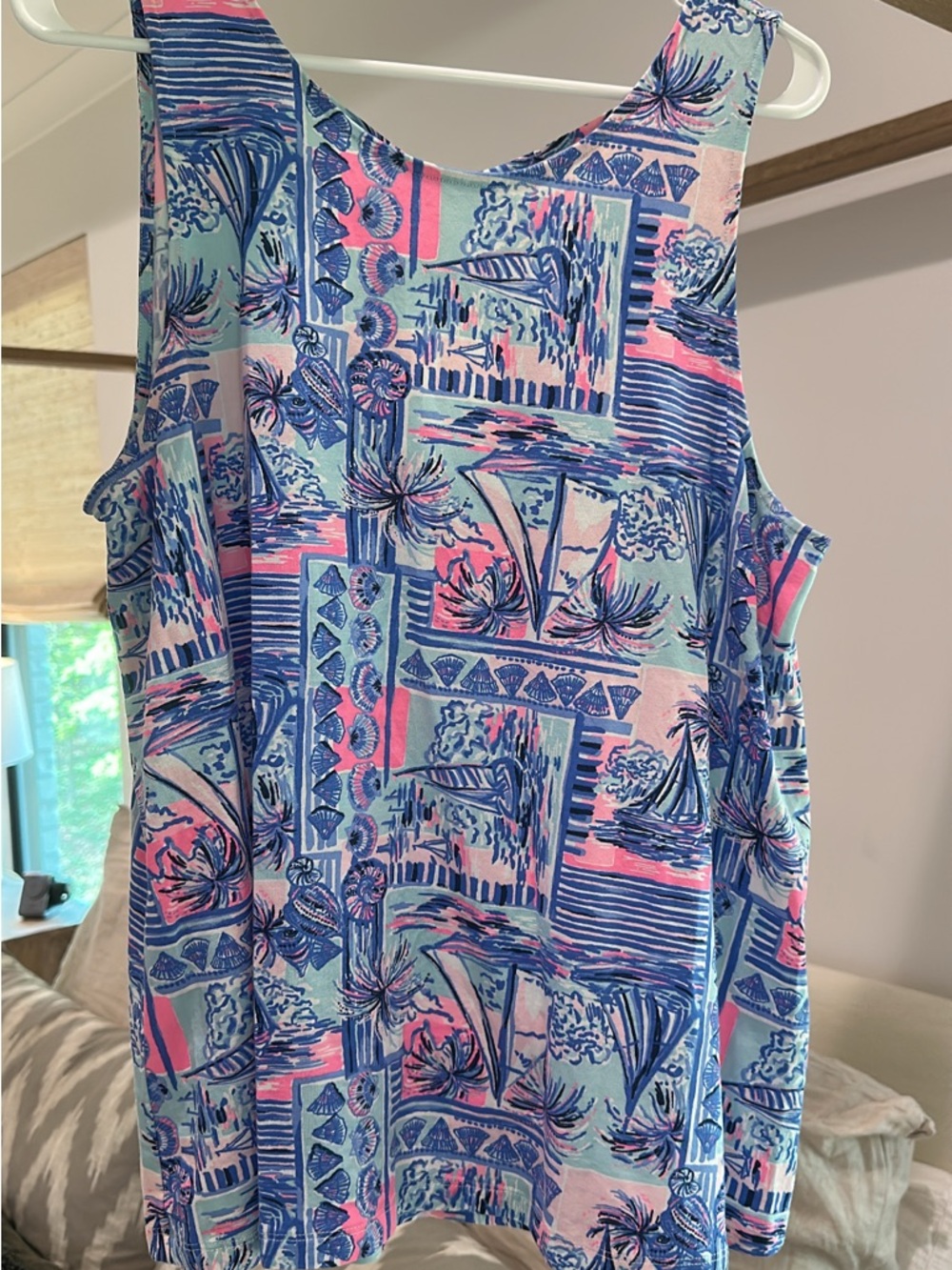 Lilly Pulitzer Pink and Blue Printed Sleeveless Tank Top